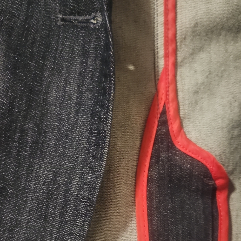 Tommy Hilfiger Classic Fitted Dark Blue Denim Blazer with Button Sleeves Size M - Picture 2 of 6